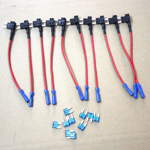 10 x add-a-circuit fuse tap adapter mini atm apm blade fuse holder car wys