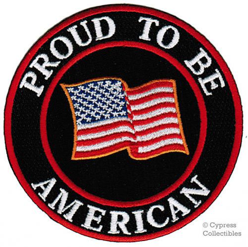 Proud to be american iron-on embroidered biker patch usa flag patriotic us