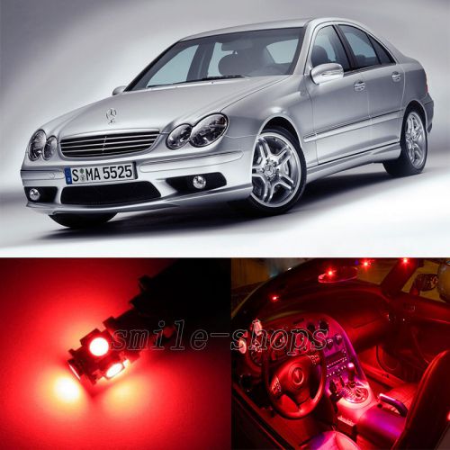 15x red error free interior led light kit for mercedes benz c-class w203 00-07