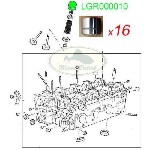 Land rover cylinder head valve tappet x16 range 03-05 m62 lgr000010 ina