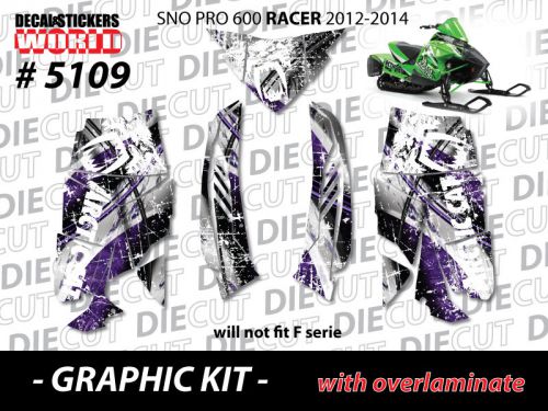 Sled graphic sticker decal wrap kit arctic sno pro 600 racer  2012-2014 5109