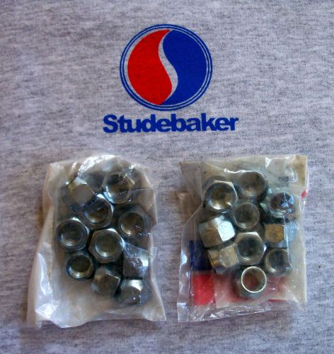 New 20 - studebaker (l&amp;r) hand thread lug nuts (1939 - 1958) new