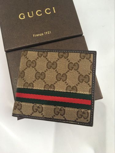 Gucci1 wallet gg canvas ribbon brown