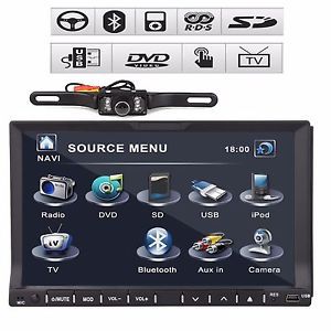 Double 2 din 7&#034; in dash stereo car dvd player bluetooth radio ipod sd/usb+camera