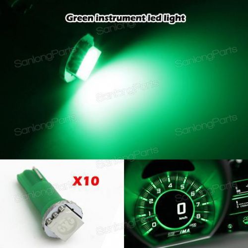 10pcs t5 74 5050 1smd car dashboard gauge side led light bulbs lamp 12v green