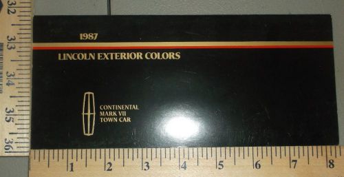 1987 lincoln paint chip exterior colors mark vii continental town car brochure