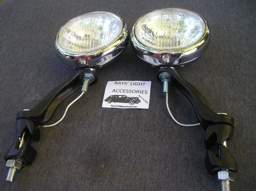 New pair 30&#039;s `~ 40&#039;s ~ 50&#039;s small clear vintage style fog lights in 6 -volt !