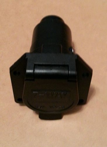7 way rv plug truck end light connector socket 6-24 volt female blade spade new
