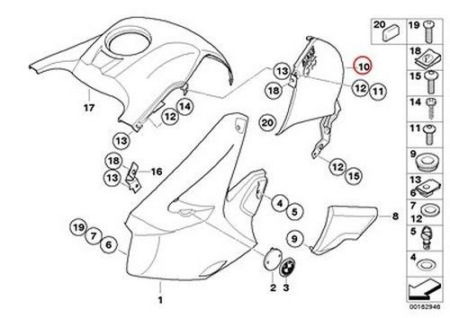 Bmw genuine motorcycle trim panel tank trim panel right natural r1200gs r1200gs