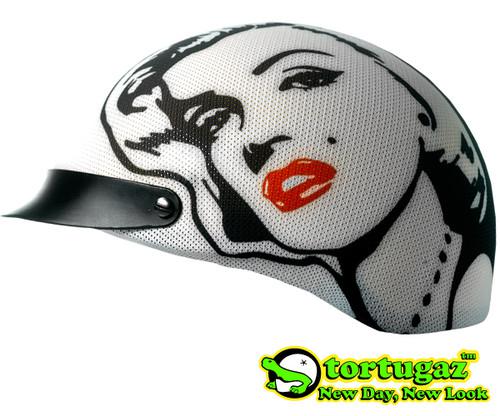 Marilyn monroe fashion style tortugaz motorcycle dot half helmet cover