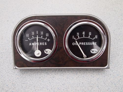 Leece neville vintage nos panel amperes oil pressure gauge set lot
