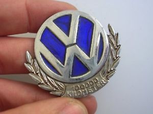 Volkswagen badge plakette 100000 km kilometer vw cox bug beetle 1200 100.000 km