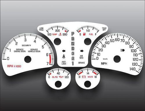 2000-2005 pontiac bonneville ssei gxp non-boost dash cluster white face gauges