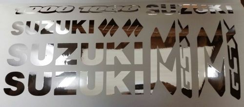 Chrome suzuki gsxr 1000 fairing decal sticker 10 piece set