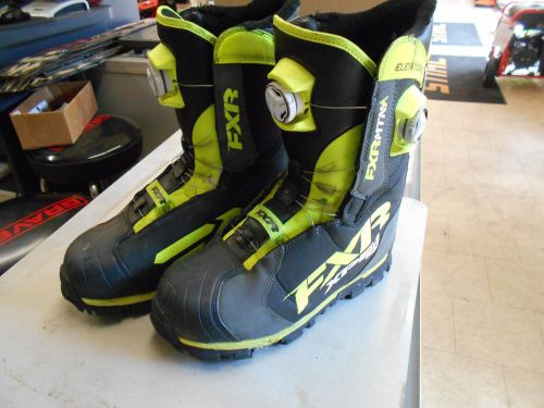 Fxr elevation lite boa focus boot char/hi-vis s:9 snowmobile boots **used**