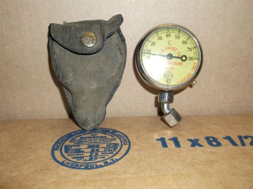 Vintage 1911 u.s. gauge company, n.y.  tire pressure gauge w/soft leather case
