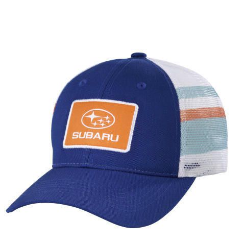 Subaru stripe mesh back cap hat legacy forester impreza multi color orange blue