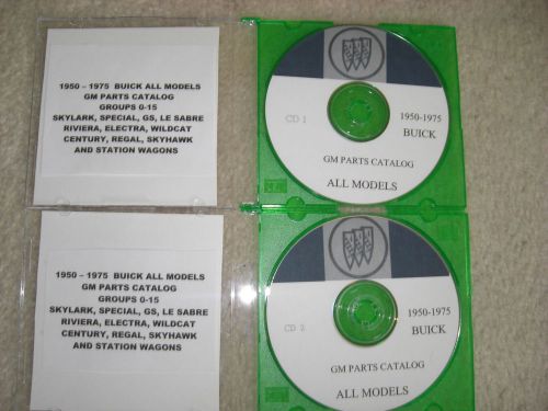 1950-1975 buick all models gm parts catalog on 2 cd&#039;s