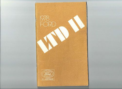 Original 1978 ford ltd 11 car owners manual