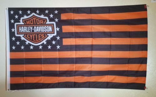 Harley davidson motorcycle american flag banner 3x5ft
