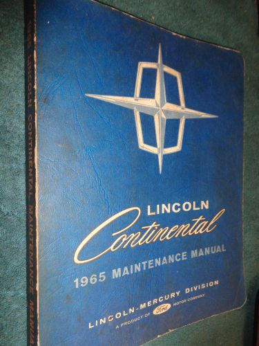 1965 lincoln continental shop manual / nice original service book!!!