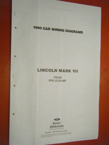 1990 lincoln mark vii factory wiring diagrams sheets service