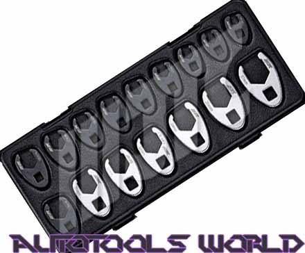 16pcs 3/8"/1/2"dr deluxe crows foot wrench set 