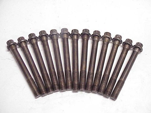 13 used 7/16-14 coarse thread hardened 12 point head bolts 3.750&#034; long nascar