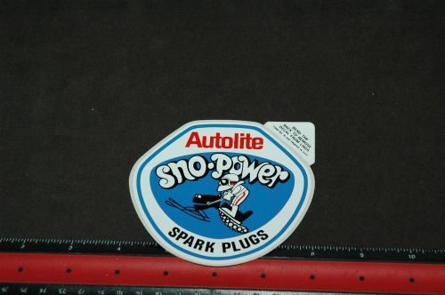 Vintage autolite sno-power spark plugs sticker