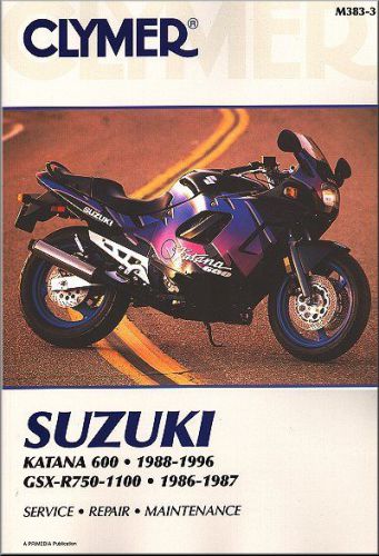 Suzuki katana 600 1988-1996, gsxr750, gsxr750r, gsxr1100 repair manual 1986-1987