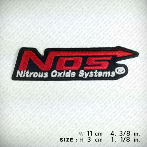 Nos embroidered patch iron on sew nitrous oxide systems racing sports top speed