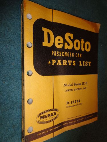 1949 desoto parts catalog / original de soto s13 book