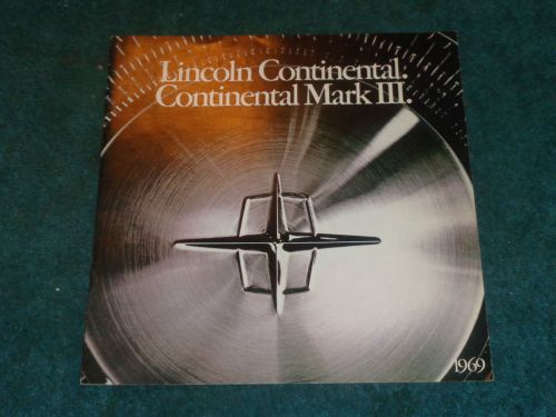 1969 lincoln continental mark iii sales brochure / original dealership catalog