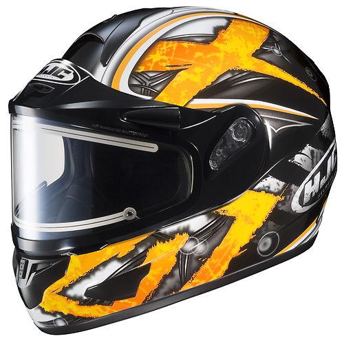 Hjc cl-16 shock snow helmet yellow black electric shield xlarge