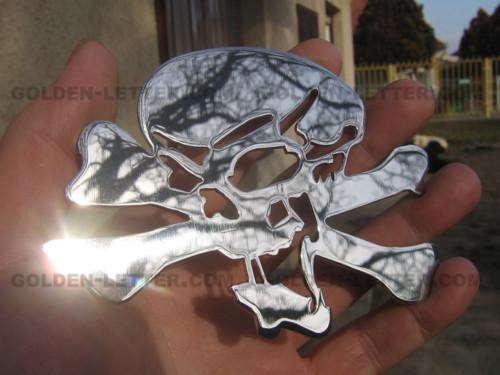 Chrome skull, metal, new (jus-q50-7n)