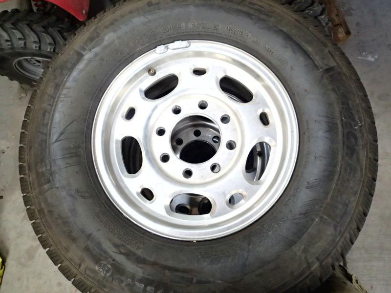 Set of lt245/75r16e1 michelin ltx m/s tires on chevy 8 lug oem wheels