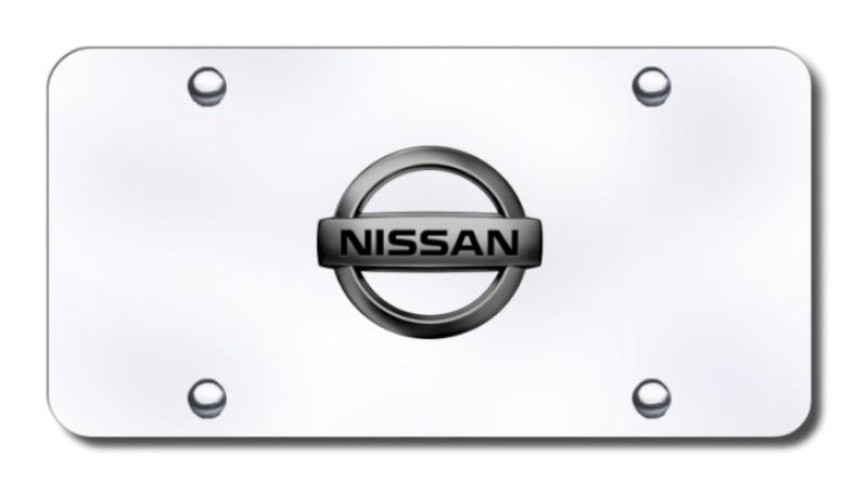 Nissan logo blkprl/chr license plate made in usa genuine