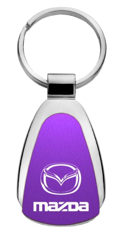 Mazda purple teardrop keychain / key fob engraved in usa genuine