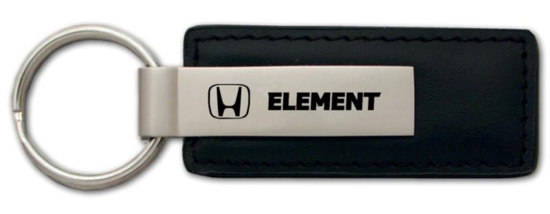 Honda element black leather keychain / key fob engraved in usa genuine