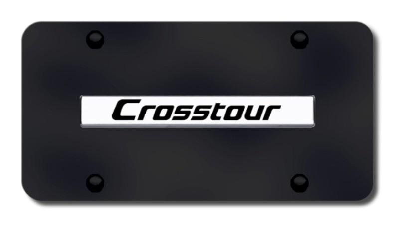 Honda crosstour name chrome on black license plate made in usa genuine
