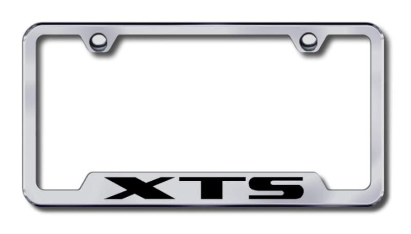 Cadillac xts laser etched brushed stainless cut-out license plate frame made in