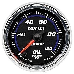 Autometer 2in. oil press; 0-100 psi; fse; cobalt