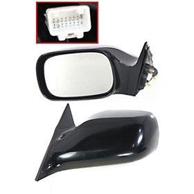 Black power side view door mirror assembly pair set driver+passenger left+right