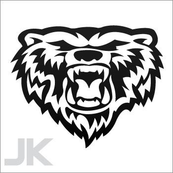 Decals sticker bear woods forest bears head angry attack caniform 0502 kaf79
