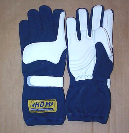 Go kart racing karting driving leather gloves blue adult medium
