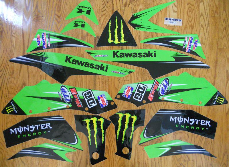 Nstyle kawasaki team green  monster kxf450 quad graphics kit kfx450 (08-13) atv
