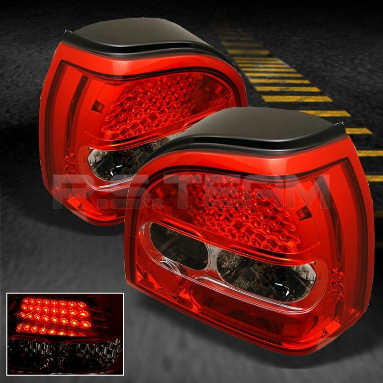 92-98 volkswagen golf iii mk3 red clear led tail brake lights lamps left+right