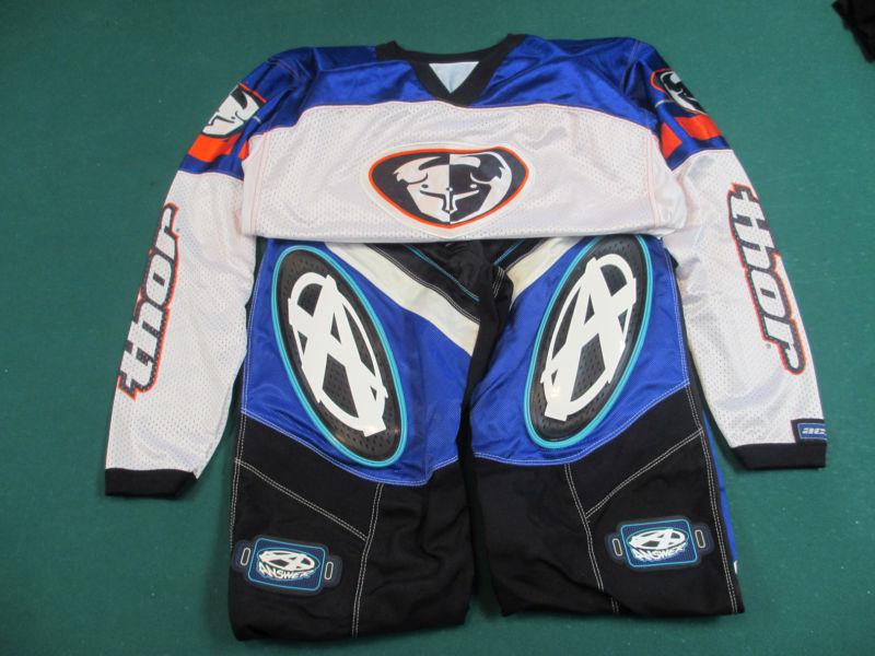  mens motorcycle bike racing outfit answer reinforced pants 32 thor shirt large 