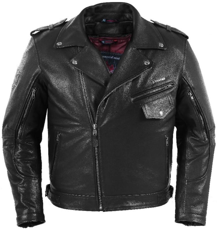 Pokerun outlaw 2.0 mens black 2xl leather motorcycle riding jacket