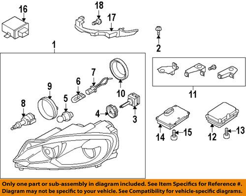 Volkswagen oem 5k0941753b headlight-headlamp assembly